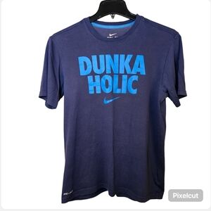 Nike dri-fit blue short sleeve cotton blend knit graphic t-shirt size M US
